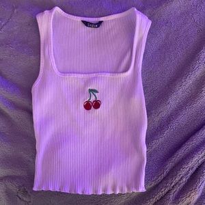 white cropped graphic tank - size xs/ SHEIN